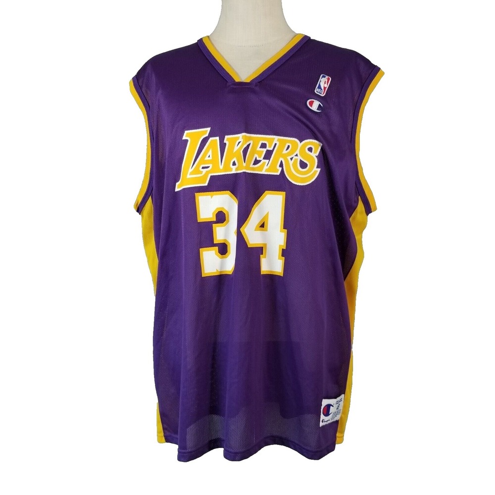 Champion‎ NBA Los Angeles Lakers jersey men's XL extra large 34 Shaquille O'Neal